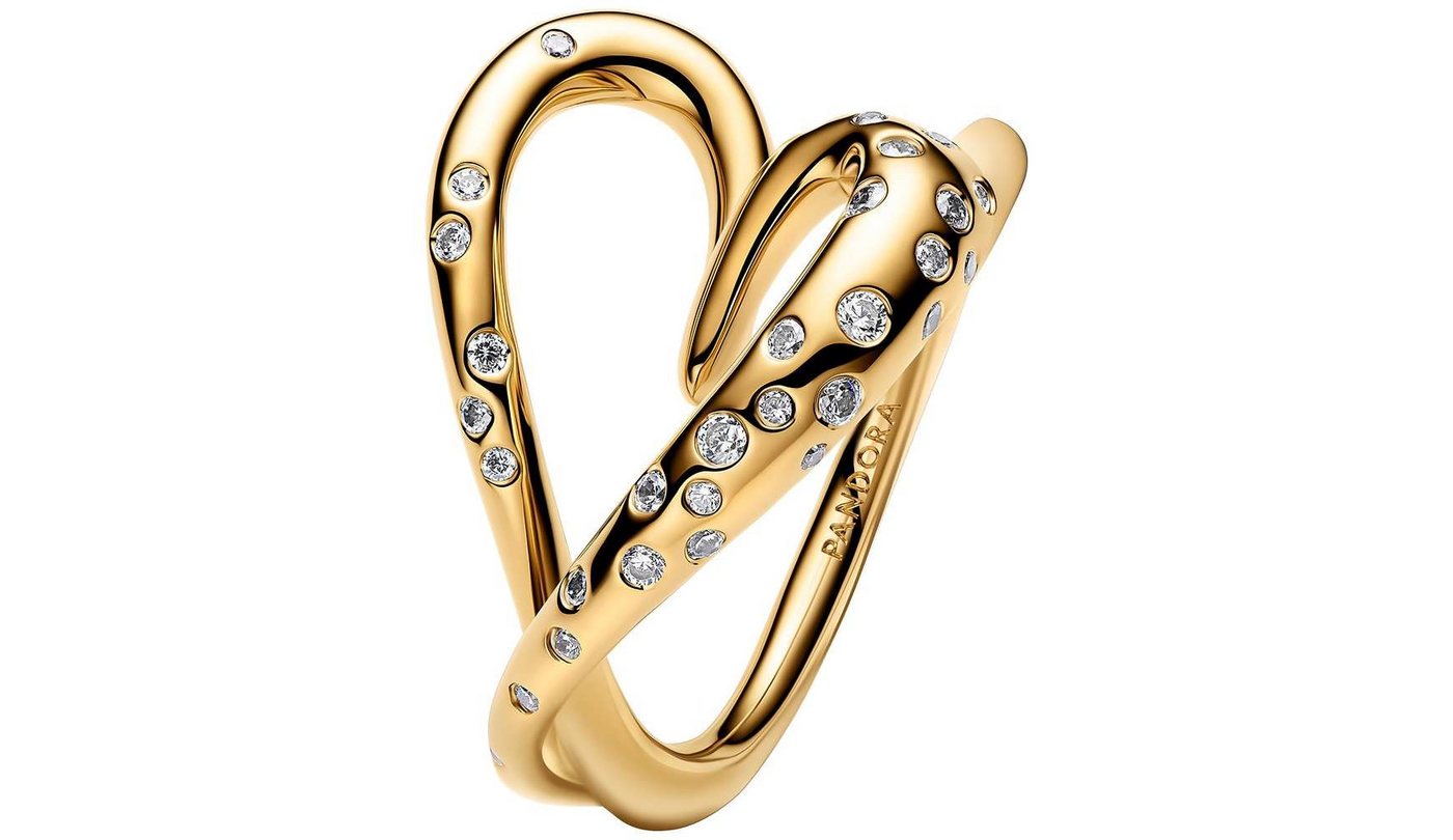 Pandora Fingerring 164675C01, Damenring Herz mit Steinen Besetzt Goldfarben – Bild 3 von 3