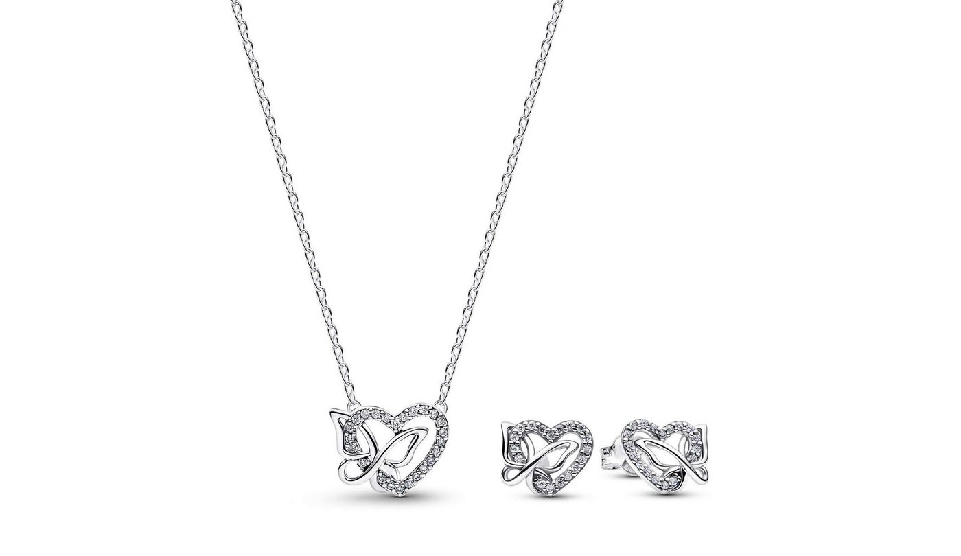 Pandora Herzkette 21781, Schmuckset Kette & Ohrringe Verschlungenes Herz & Schmetterling – Bild 5 von 5