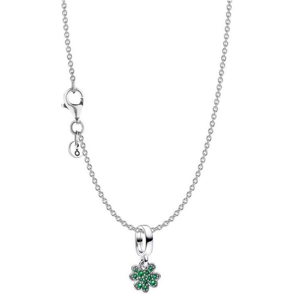 Pandora Kette mit Anhänger 15814, für Damen Vierblättriges Kleeblatt Silber Set