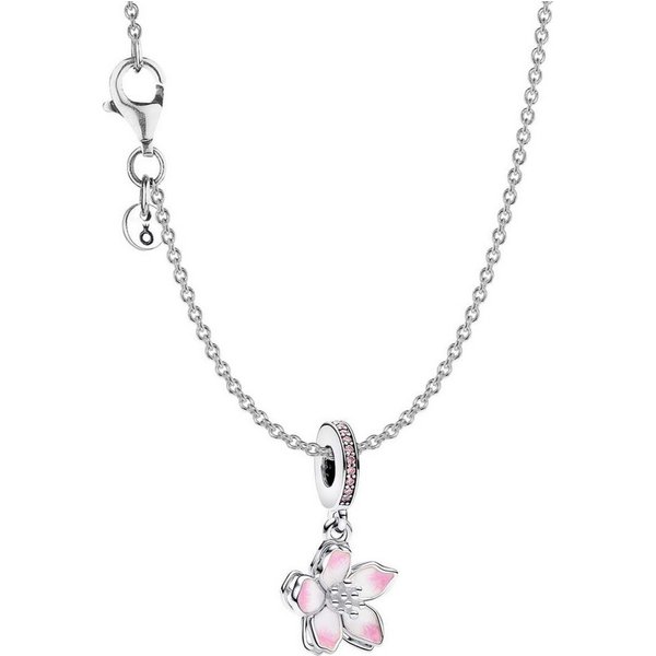 Pandora Kette mit Anhänger 68304, für Damen Silber Geschenkset Kirschblüte