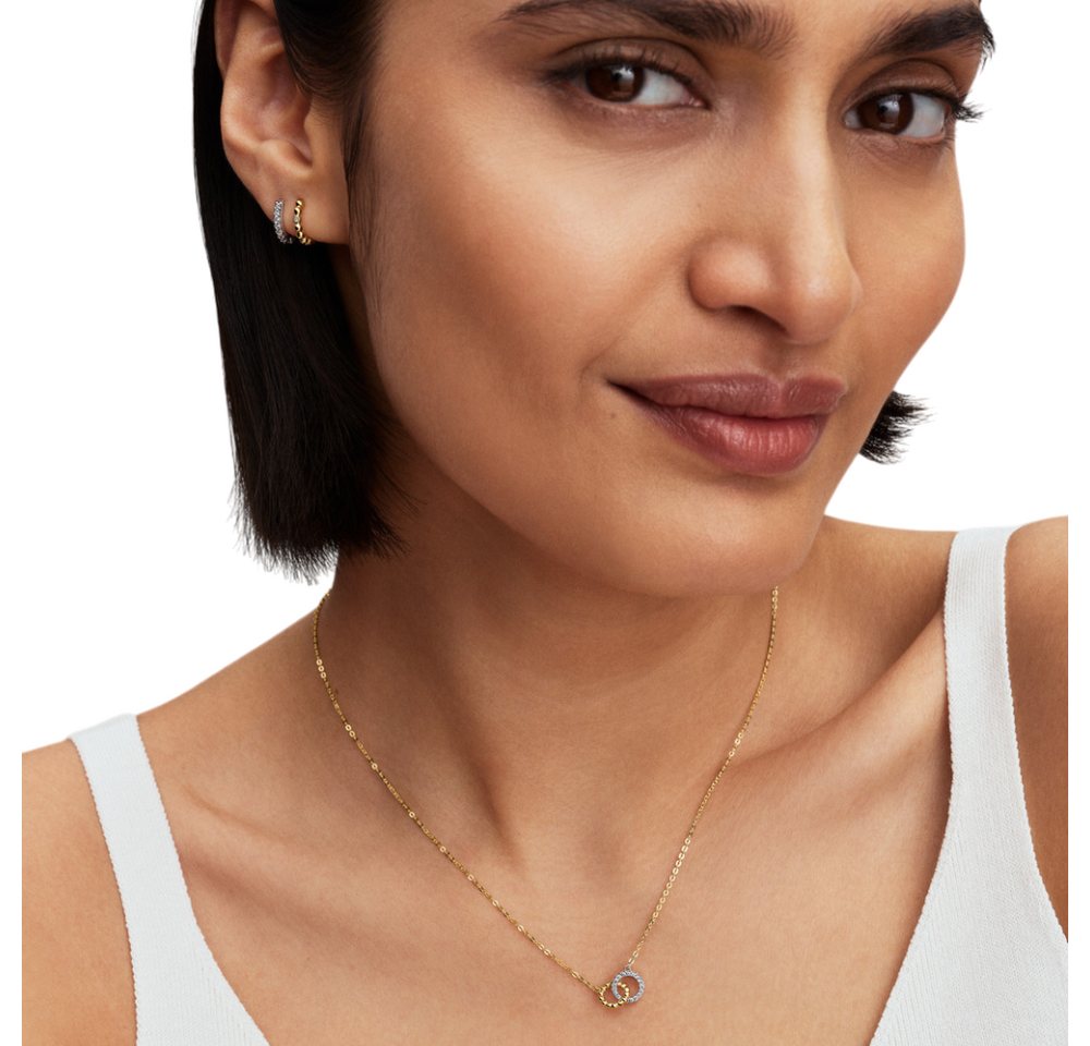 Pandora Paar Creolen 264823C01, Vergoldet, Zirkonia, Kugel – Bild 3 von 3