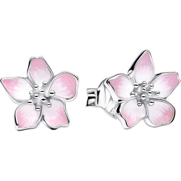 Pandora Paar Ohrstecker 294370C01, Kirschblüte, Emaille, Rosa