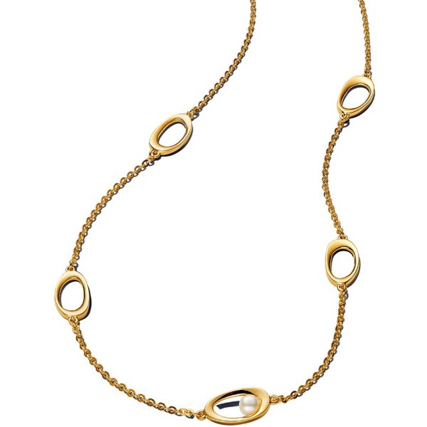 Pandora Perlenkette 363883C01-45, Vergoldet, Perle, Süßwasserzuchtperle, organisch