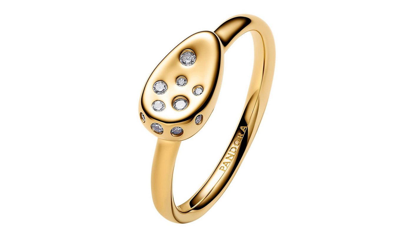 Pandora Siegelring 164672C01, Damenring Medium Ovaler mit Zirkonia Goldfarben – Bild 4 von 4