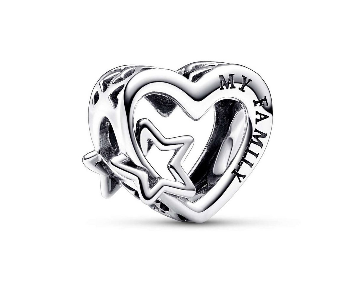 Pandora Silberarmband 21488, Starterarmband für Damen Silber Geschenkset Familie Herz & Stern – Bild 2 von 5
