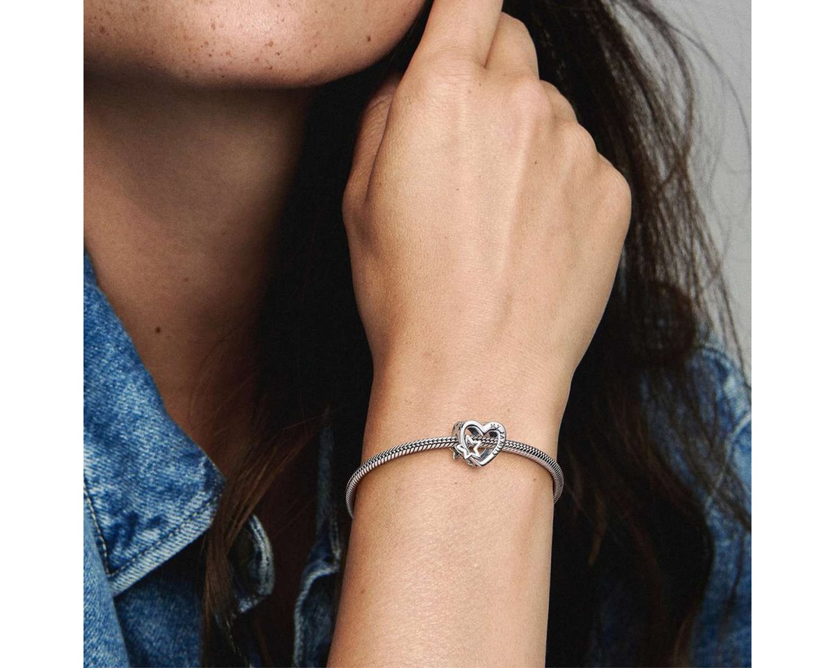 Pandora Silberarmband 21488, Starterarmband für Damen Silber Geschenkset Familie Herz & Stern – Bild 4 von 5