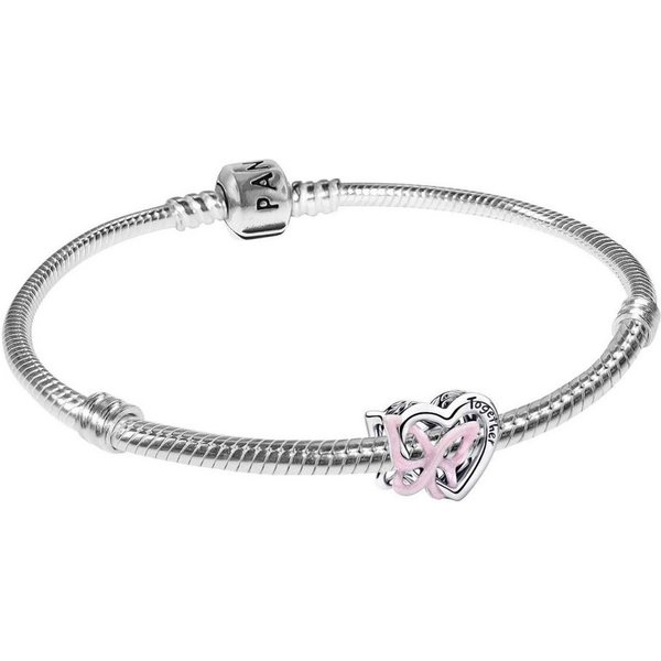 Pandora Silberarmband 21761, für Damen Set Silber Verschlungenes Herz & Schmetterling