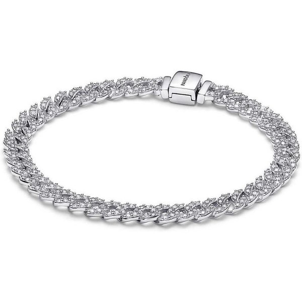 Pandora Silberarmband 593008C01, für Damen Silber Zeitloses Pavé