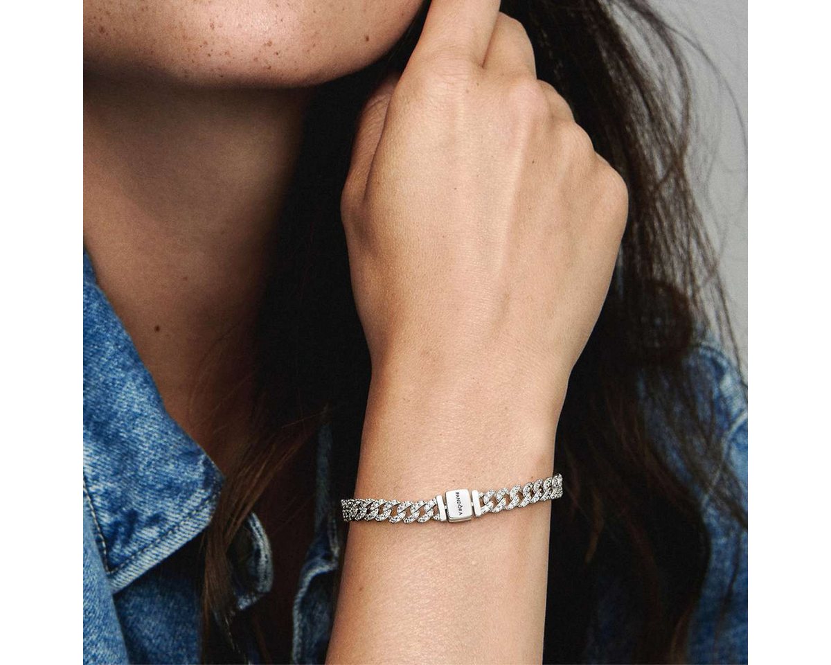 Pandora Silberarmband 593008C01, für Damen Silber Zeitloses Pavé – Bild 3 von 4