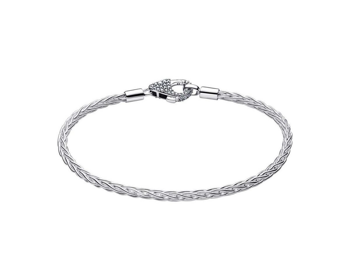 Pandora Silberarmband 594462C01, Damenarmband Silber Fuchsschwanz mit Pavé-Verschluss – Bild 2 von 3