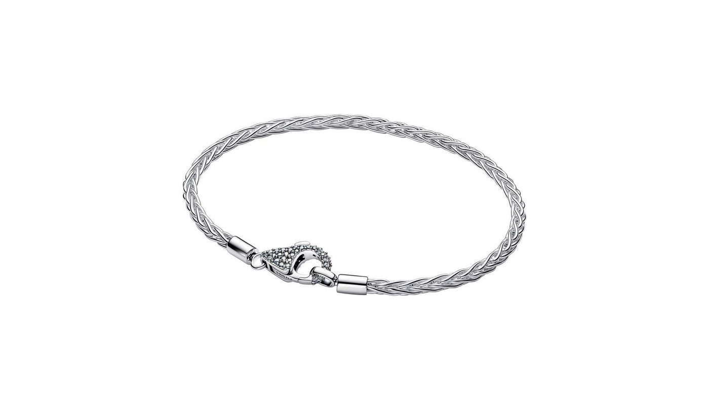 Pandora Silberarmband 594462C01, Damenarmband Silber Fuchsschwanz mit Pavé-Verschluss – Bild 3 von 3