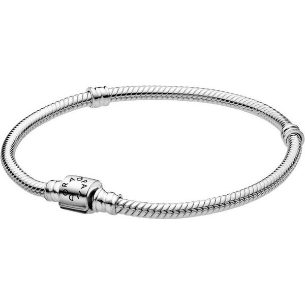 Pandora Silberarmband 598816C00, Silber Damen Schlangenkette Moments Barrel Clasp