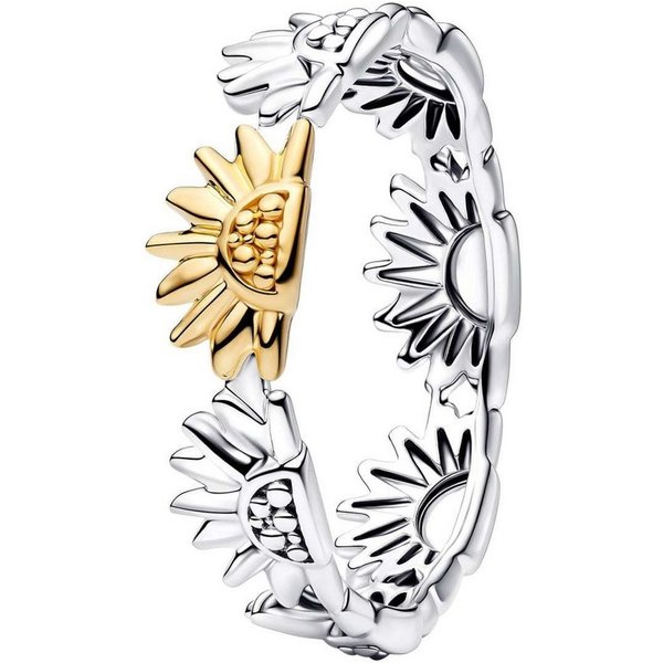 Pandora Silberring 164702C00, Damenring Zweifarbig Sonnenblume