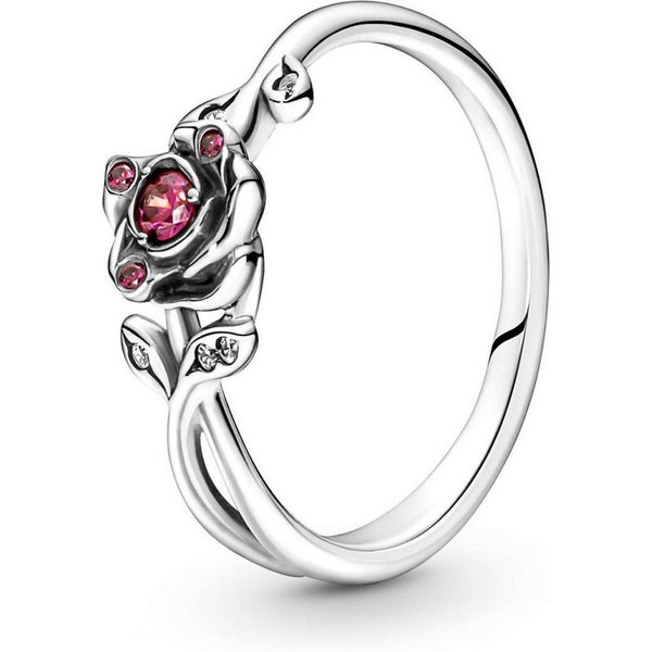 Pandora Silberring 190017C01, Damenring Disney Schöne und das Biest Rose