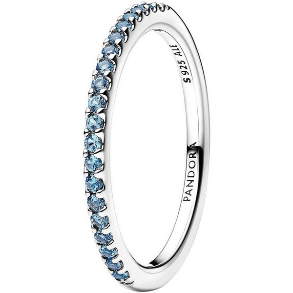 Pandora Silberring 192999C03, für Damen-Ring Silber Funkelndes Blau Halber Ewigkeits-Ring