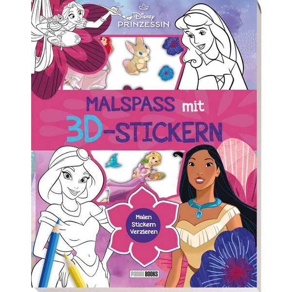Disney Prinzessin: Malspaß mit 3D-Stickern Malblock mit 3D-Stickern / Walt Disney, Panini