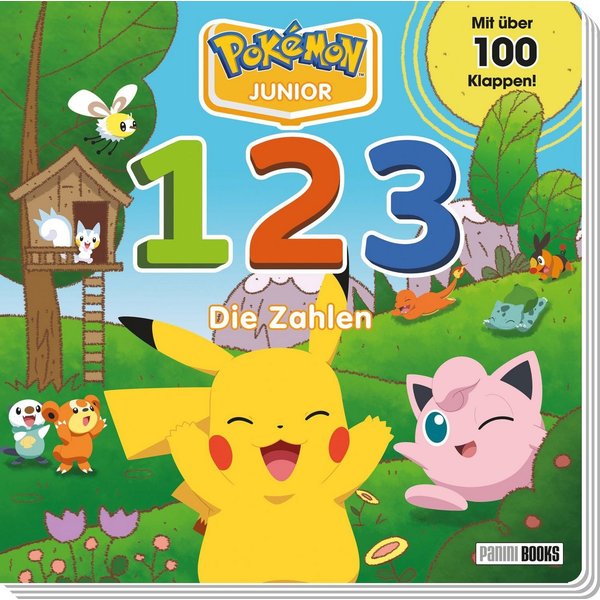 Pokémon Junior: 1 2 3 – Die Zahlen Pappbilderbuch mit über 100 Klappen / Pokémon, Panini