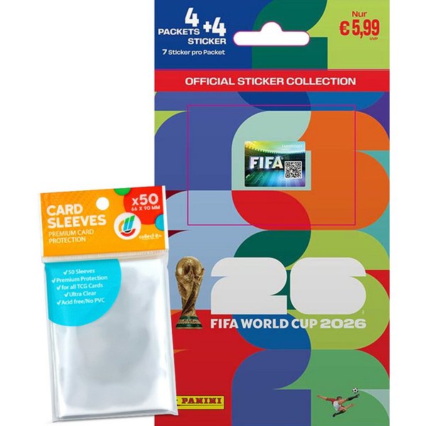 Panini Sammelkarte World Cup 2026 Sticker - 1 Mini Multipack+ exklusive collect-it Hüllen
