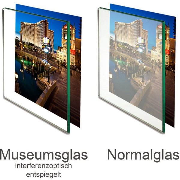 Panorahma Bilderrahmen Museumsglas Bilderrahmenglas mit UV Schutz UV 70 und UV 92 Ersatzglas