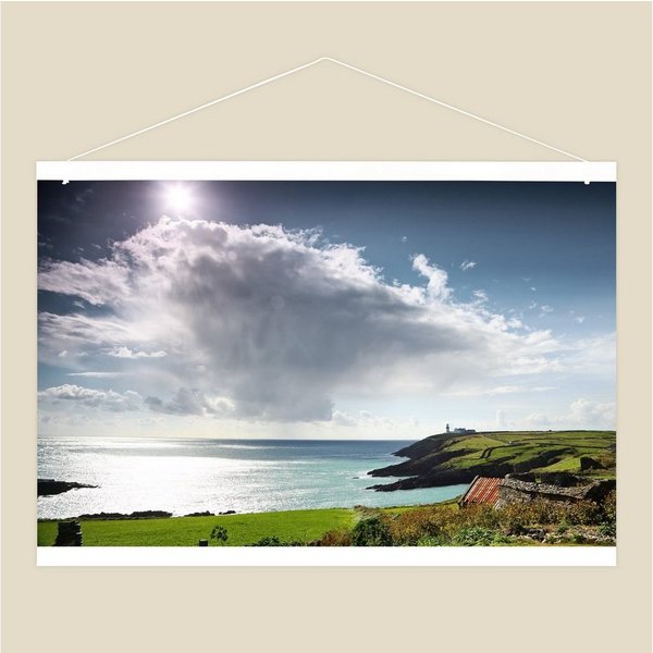 Panorahma Bilderrahmen Posterleiste aus Eichenholz, Klemmschiene, 3 Farben Natur Schwarz Weiß, für 1 Bilder, magnetische Posterleiste