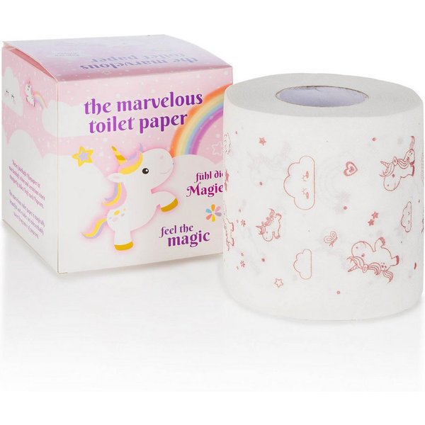 Goods+Gadgets Papierdekoration Goods+Gadgets Einhorn Toilettenpapier mit Popcorn Duft – Fun Klopapier, Klopapier mit Popcorn Duft-Aroma