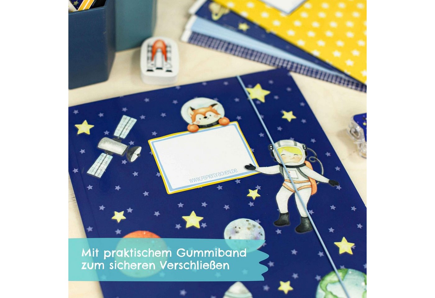 PAPIERDRACHEN Schulheft 2 Schulmappen - Postmappen Set – Bild 3 von 5