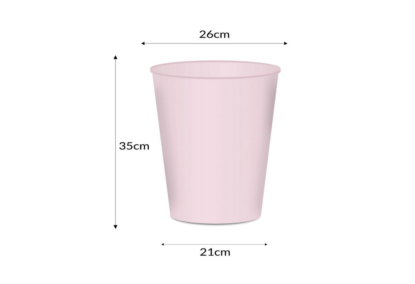 itenga Papierkorb itenga Papierkorb 15Liter BOC - rosa - einfarbig – Bild 2 von 2
