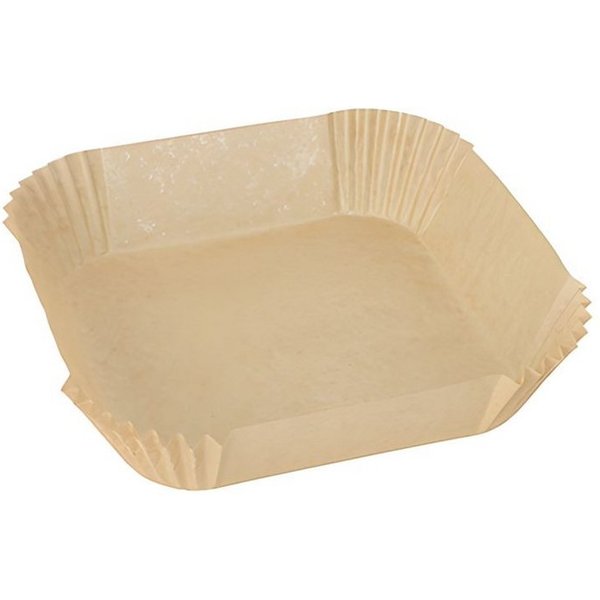 PAPSTAR Backpapier 100 x Backpapiere 16 cm x 16 cm x 4,5 cm braun Heißluftfritteusen