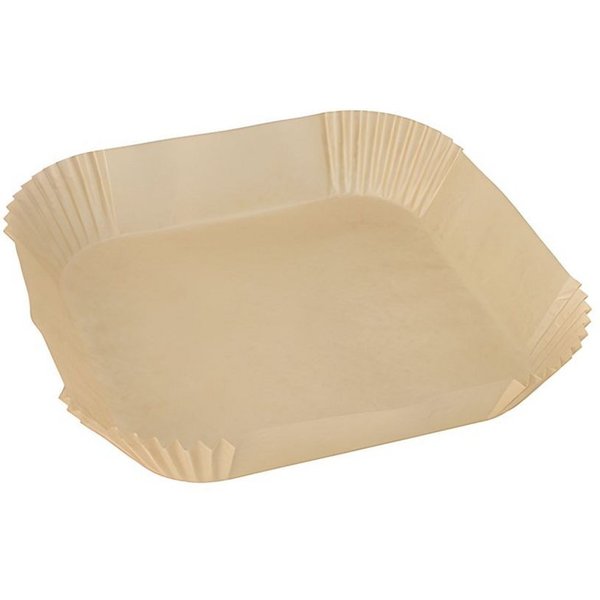 PAPSTAR Backpapier 100 x Backpapiere 20 cm x 20 cm x 4,5 cm braun Heißluftfritteusen