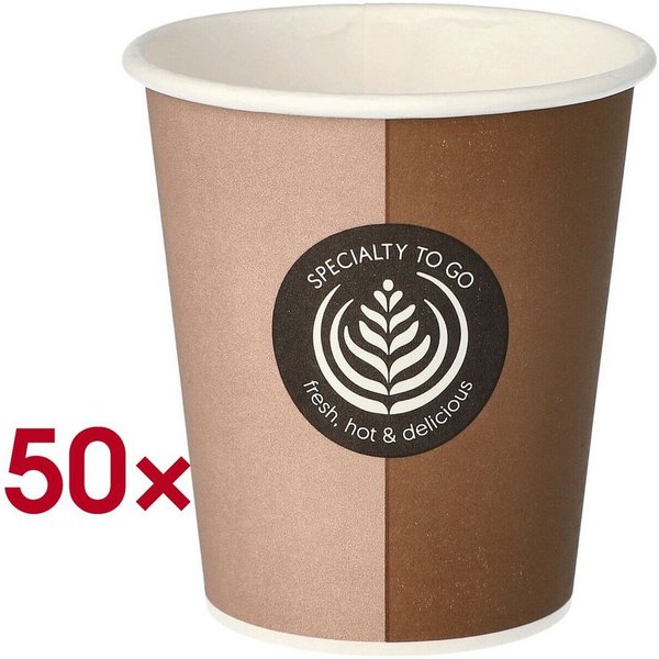 PAPSTAR Becher To Go, 50-tlg., Frischfaserkarton, 200 ml, Trinkbecher / Pappbecher für Heißgetränke geeignet