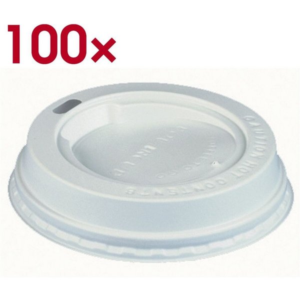 PAPSTAR Becher To Go, 100-tlg., Polystyrol, Ø 8 cm, Deckel für Trinkbecher