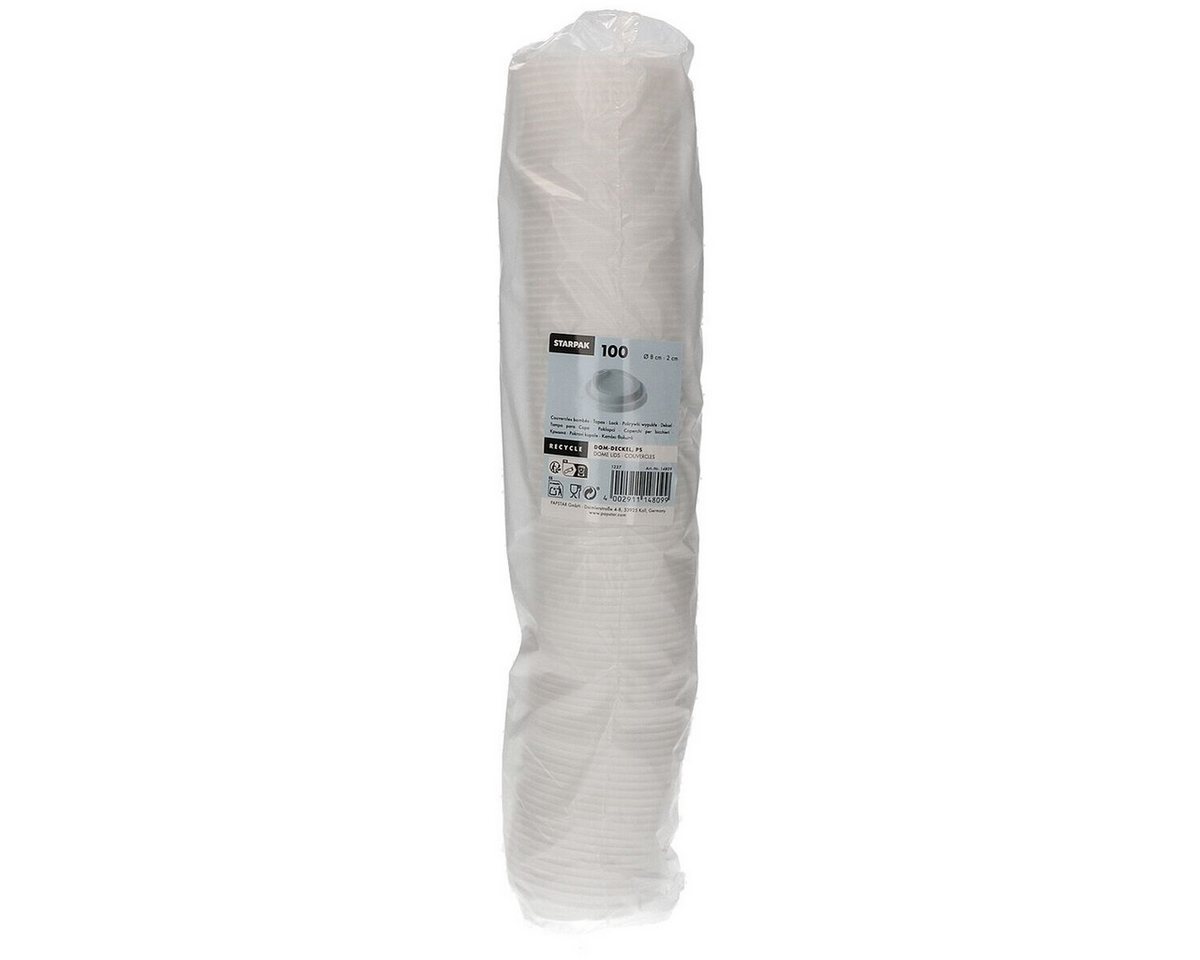 PAPSTAR Becher To Go, 100-tlg., Polystyrol, Ø 8 cm, Deckel für Trinkbecher – Bild 2 von 2