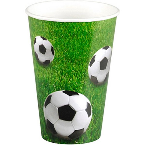 PAPSTAR Einwegbecher, Papier, Pappbecher 200ml mit Fußball Motiv 10er Set Grün