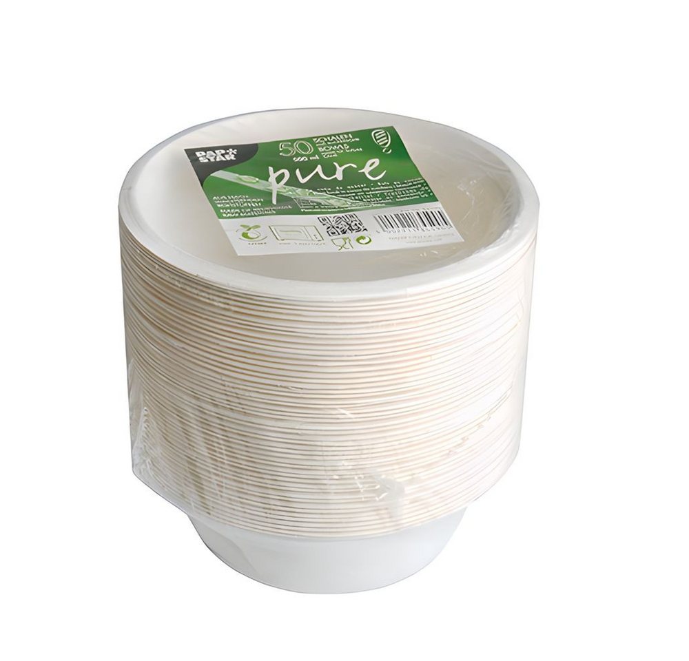 PAPSTAR Einwegschale Schalen, Zuckerrohr pure 500 ml Ø 15,5 cm, 5,4 cm weiss 50 Stk, Zuckerrohr – Bild 2 von 4