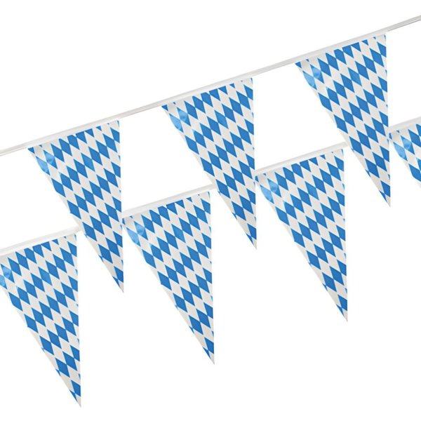 PAPSTAR Girlande Wimpelkette, Folie 10 m Bayrisch Blau wetterfest
