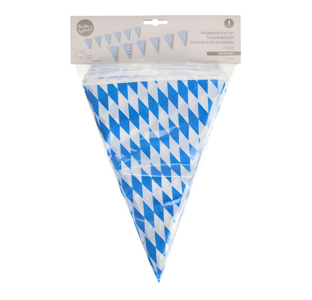 PAPSTAR Girlande Wimpelkette, Folie 10 m Bayrisch Blau wetterfest – Bild 2 von 2