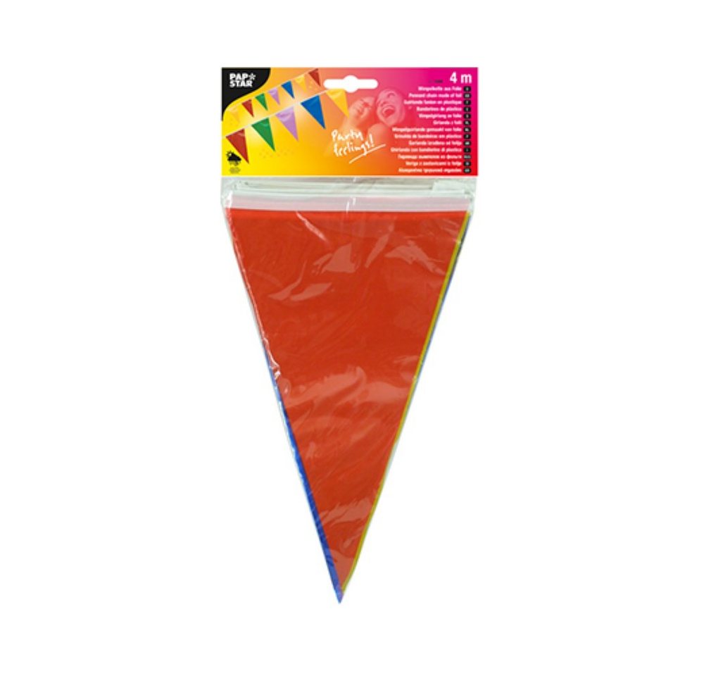 PAPSTAR Girlande Wimpelkette, Folie 4 m farbig wetterfest – Bild 2 von 2