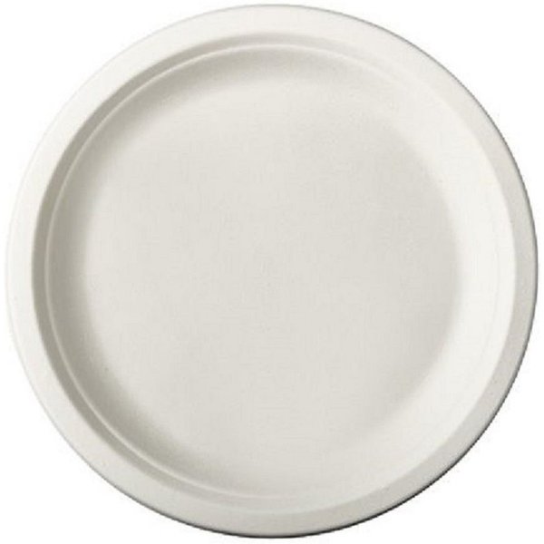 PAPSTAR GmbH Einwegteller 50 Teller Zuckerrohrteller Ø 23cm "pure" - weiss