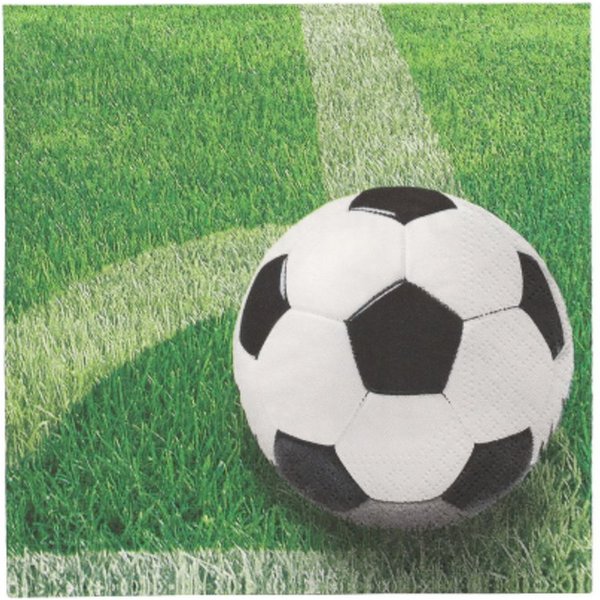 PAPSTAR Papierserviette, Servietten Papier 33x33cm 3-lagig mit Fußball Motiv 20 Stück Grün