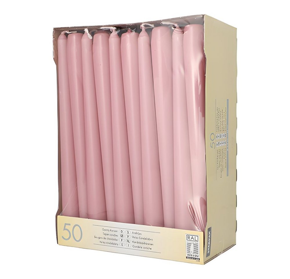 PAPSTAR Spitzkerze Leuchterkerzen Ø 2,2 cm, 25 cm hellrosa 50 Stk – Bild 2 von 3