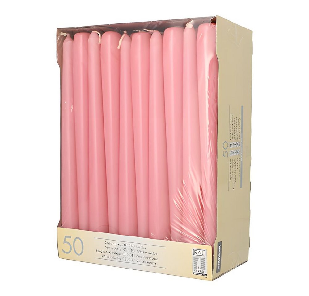 PAPSTAR Spitzkerze Leuchterkerzen Ø 2,2 cm, 25 cm rosa 50 Stk – Bild 2 von 3