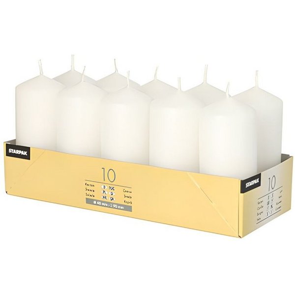 PAPSTAR Stumpenkerze Stumpenkerzen Ø 40 mm, 90 mm weiss 10 Stk