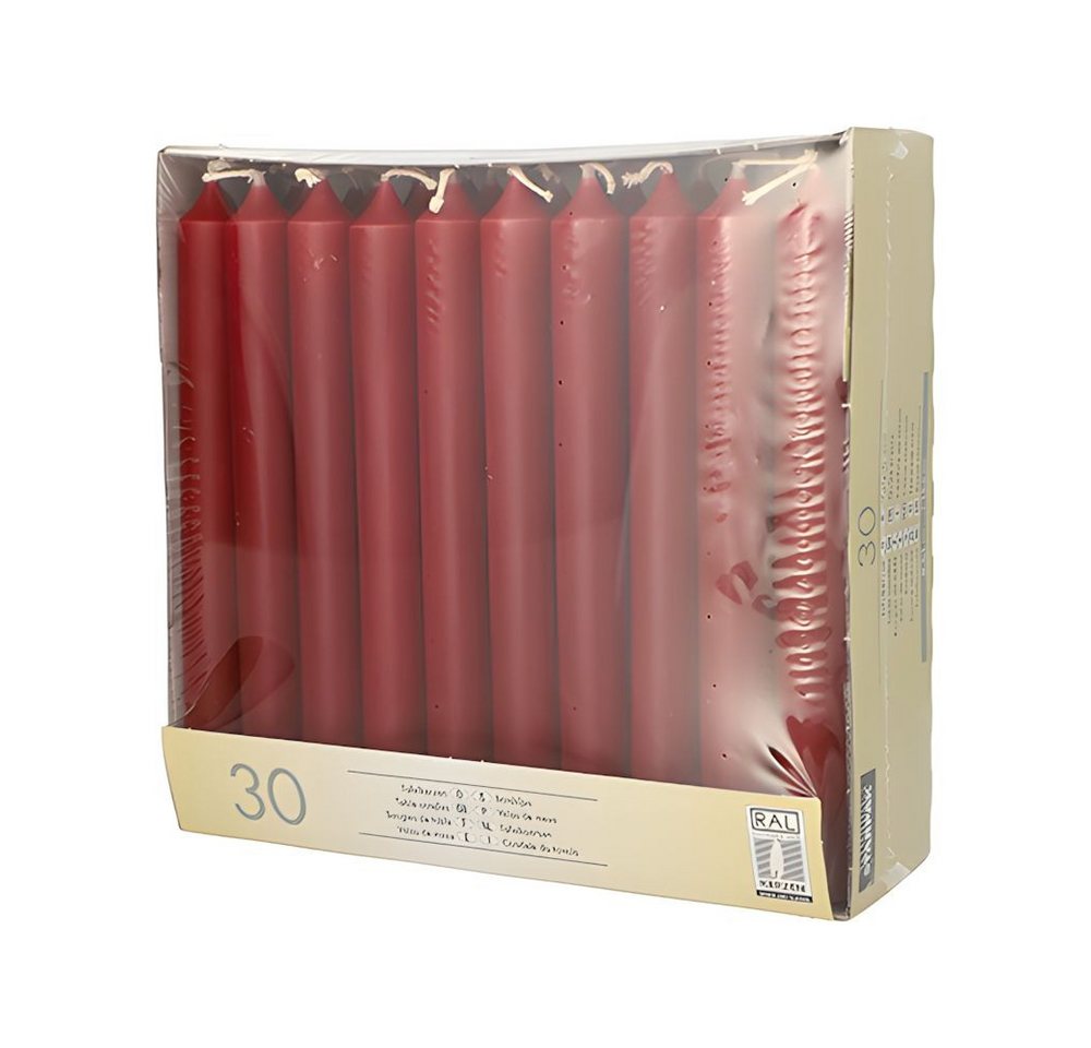 PAPSTAR Tafelkerze Tafelkerzen Ø 2,1 cm, 19,6 cm bordeaux 30 Stk – Bild 3 von 3