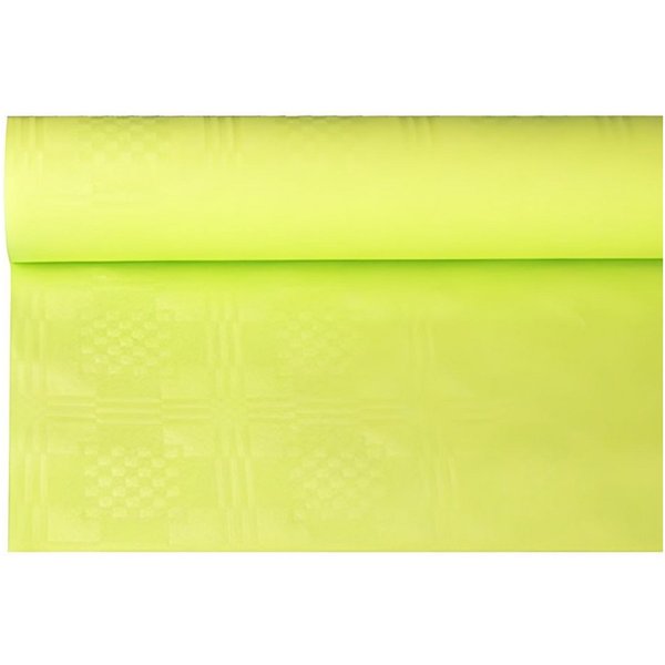 PAPSTAR Tischdecke Papiertischtuch mit Damastprägung 6 m x 1,2 m limonengrün