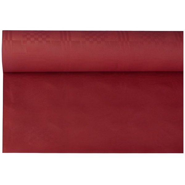 PAPSTAR Tischdecke Papiertischtuch mit Damastprägung 8 m x 1,2 m bordeaux