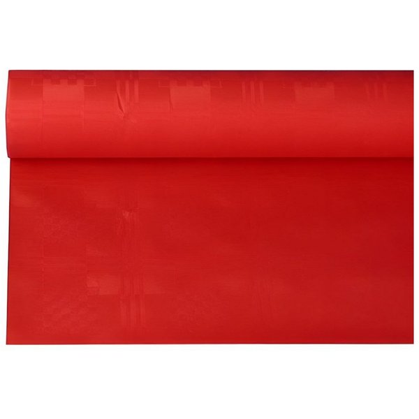 PAPSTAR Tischdecke Papiertischtuch mit Damastprägung 8 m x 1,2 m rot