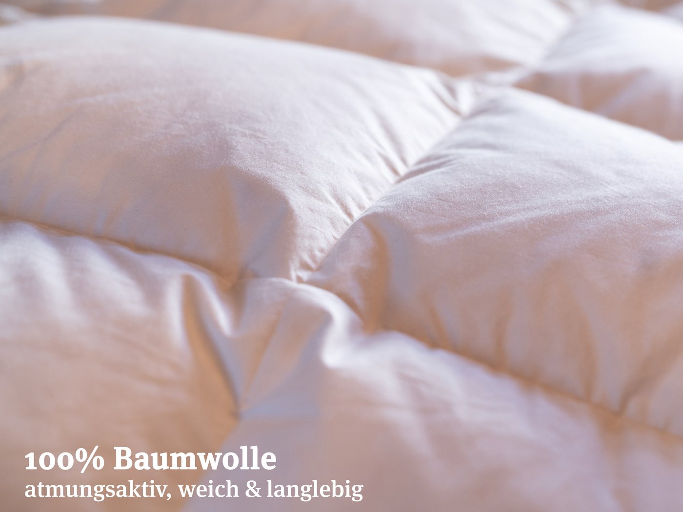 Paradies Daunenbettdecke Elma 90, Daunendecke 135x200 cm und 155x220 cm, Füllung: 90% Daunen, 10% Federn, Bezug: 100% Baumwolle, natürliche Leichtigkeit – Bild 5 von 5