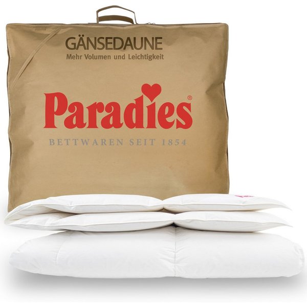 Paradies Gänsedaunenbettdecke Gabi 90, Daunendecke 135x200 cm, 155x220 cm und 200x200 cm, Füllung: 90% Daunen, 10% Federn, Bezug: 100% Baumwolle, leichte Sommer