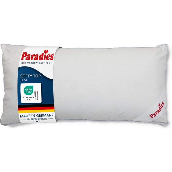 Paradies Kopfkissen Softy Top, Kissen mit Reißverschluss, Füllung: 100% Polyester, Bezug: 100% Baumwolle, Seitenschläfer, Bauchschläfer, Rückenschläfer, Kopfkis