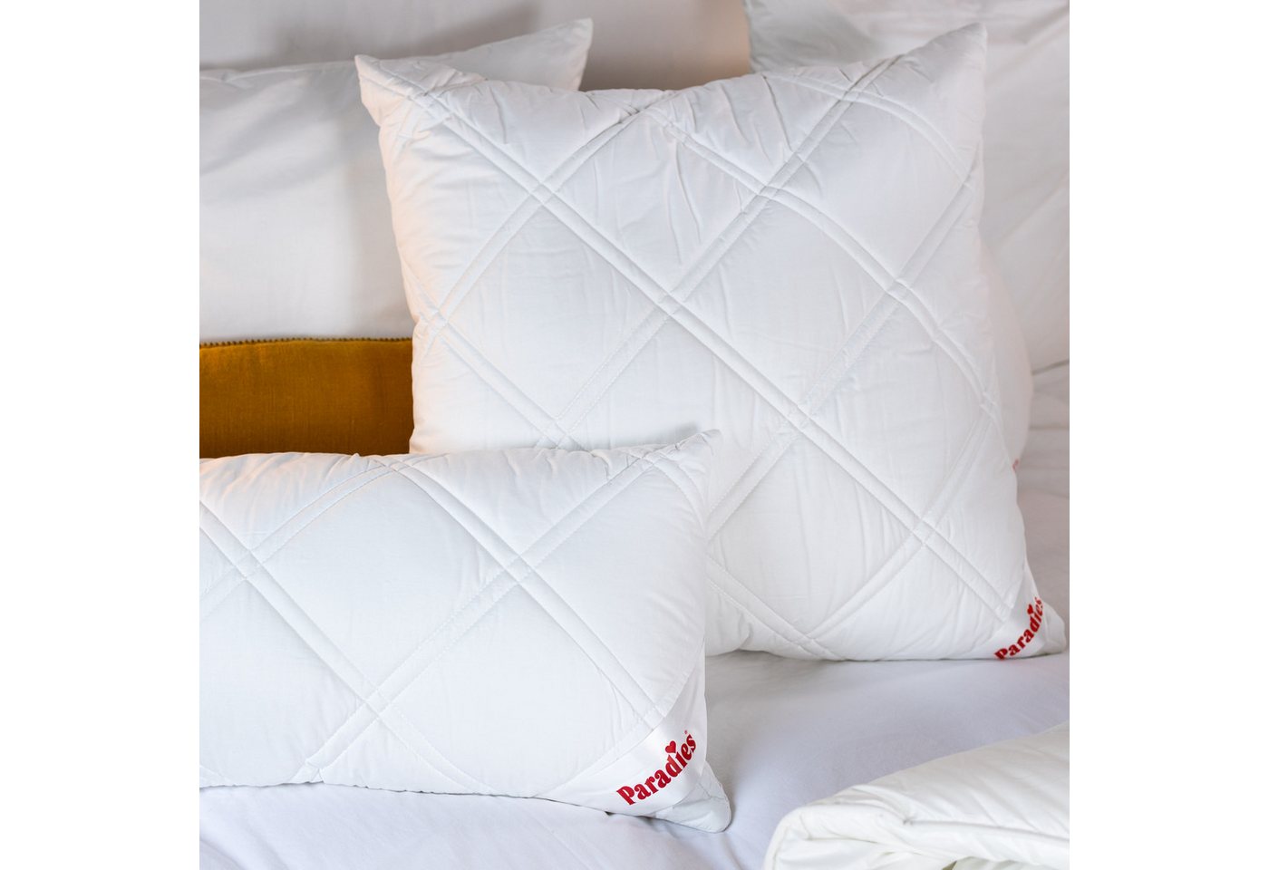 Paradies Kopfkissen Softy Top Plus, Kissen mit versteppter Hülle und Reißverschluss, Füllung: 100% Polyester, Bezug: Baumwolle, Kopfkissen 40 x 80 cm – Bild 2 von 5